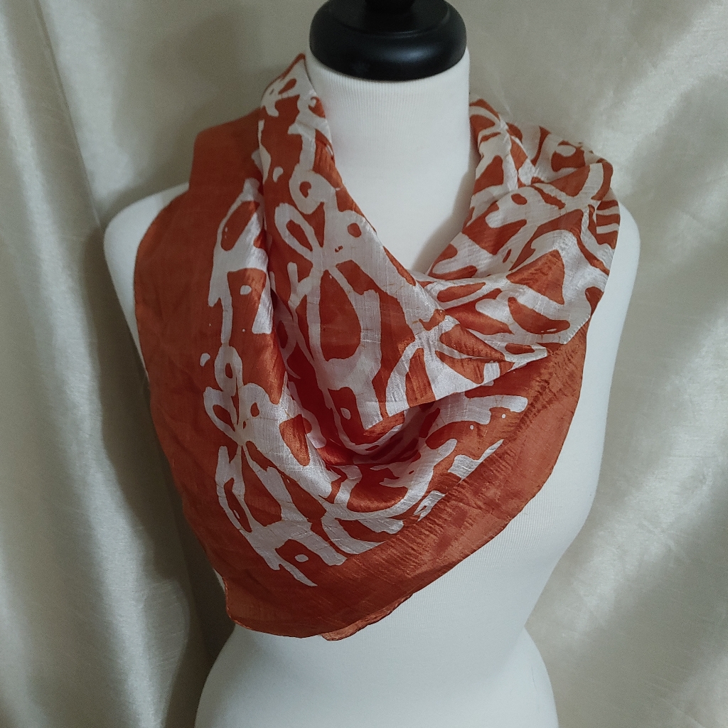 Abstract Copper Scarf 30" Square